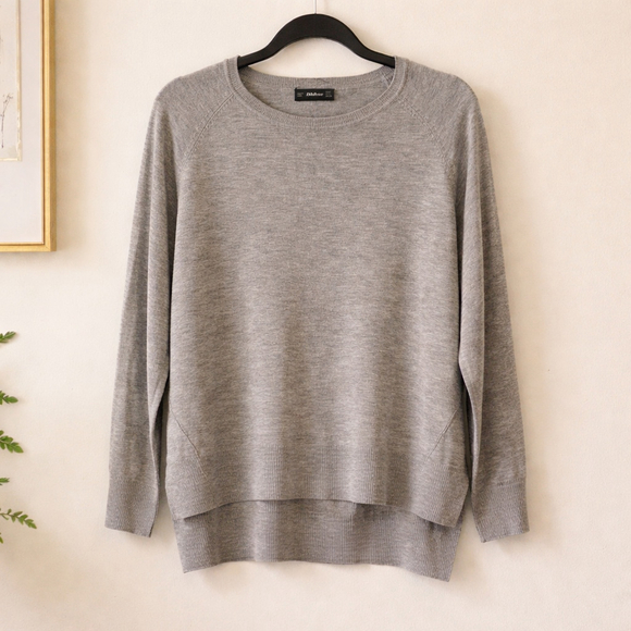 0166 Size Medium Zara Knit Light Grey Lightweight Sweater. VGUC - Picture 2 of 12